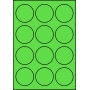 Etykiety A4 kolorowe Fi60 mm – zielone
